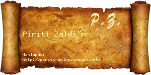 Piriti Zalán névjegykártya